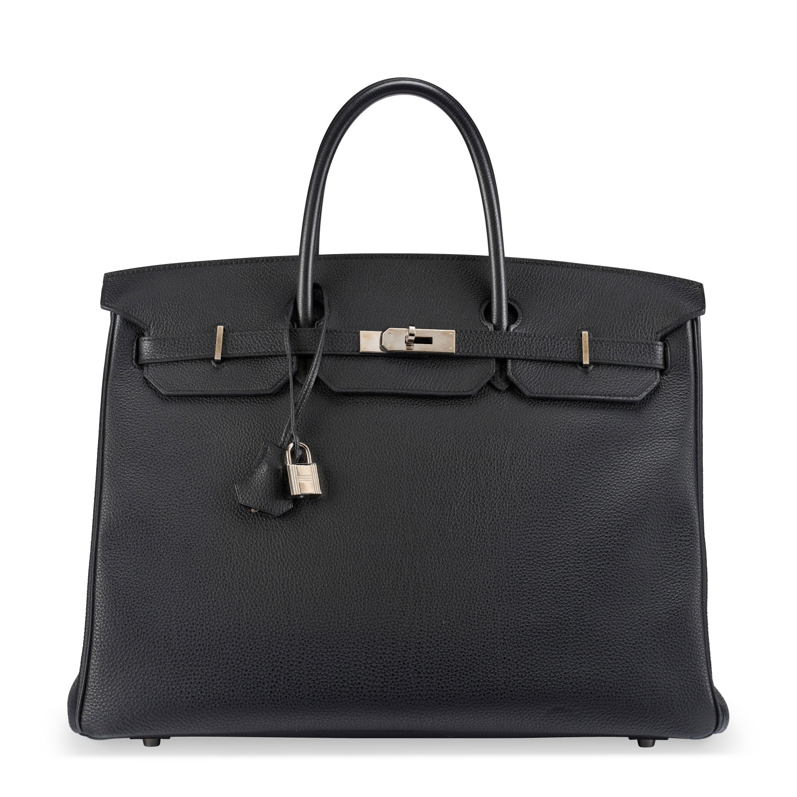A BLACK TOGO LEATHER BIRKIN 40 WITH PALLADIUM HARDWARE HERMÈS, 2016: Details GRADE: 3 40 w x 32 h x 20 d cm Includes lock, keys, clochette, small dust bag, dust bag and felt protector.