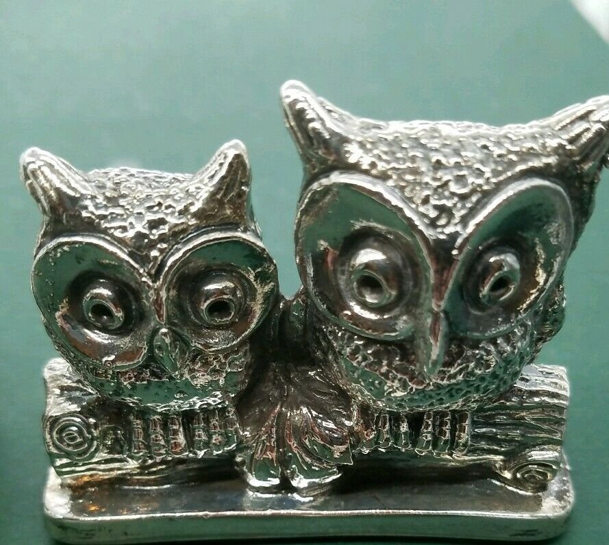 Vintage Sterling Owl Couple Figurine Sculpture! (1 of 3)
