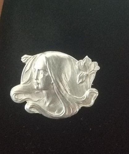 Antique Sterling Silver unique Art Nouveau  Flower Pin! (1 of 2)