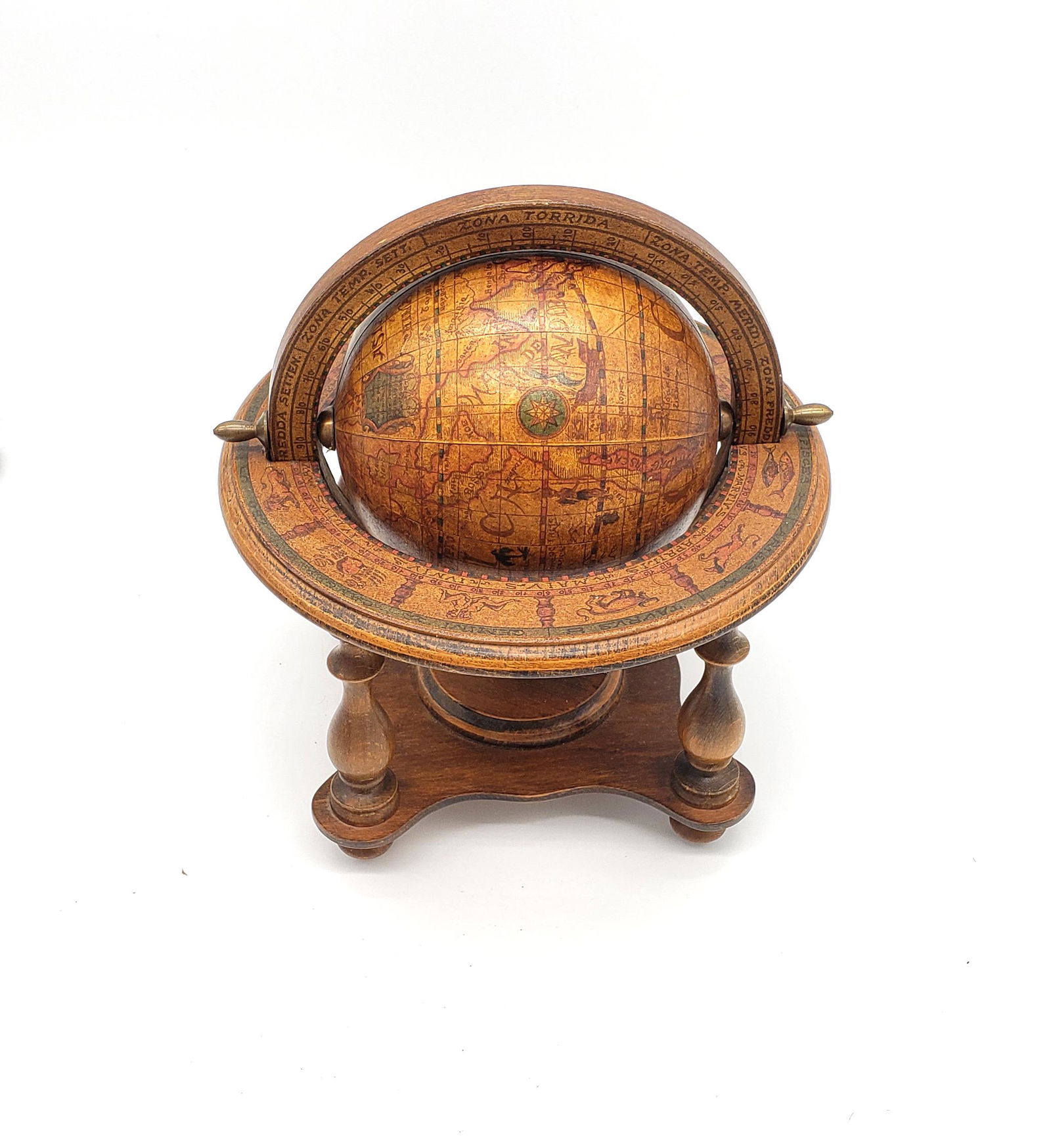 Vintage Wooden Desktop Globe Made In Italy! (1 of 4)