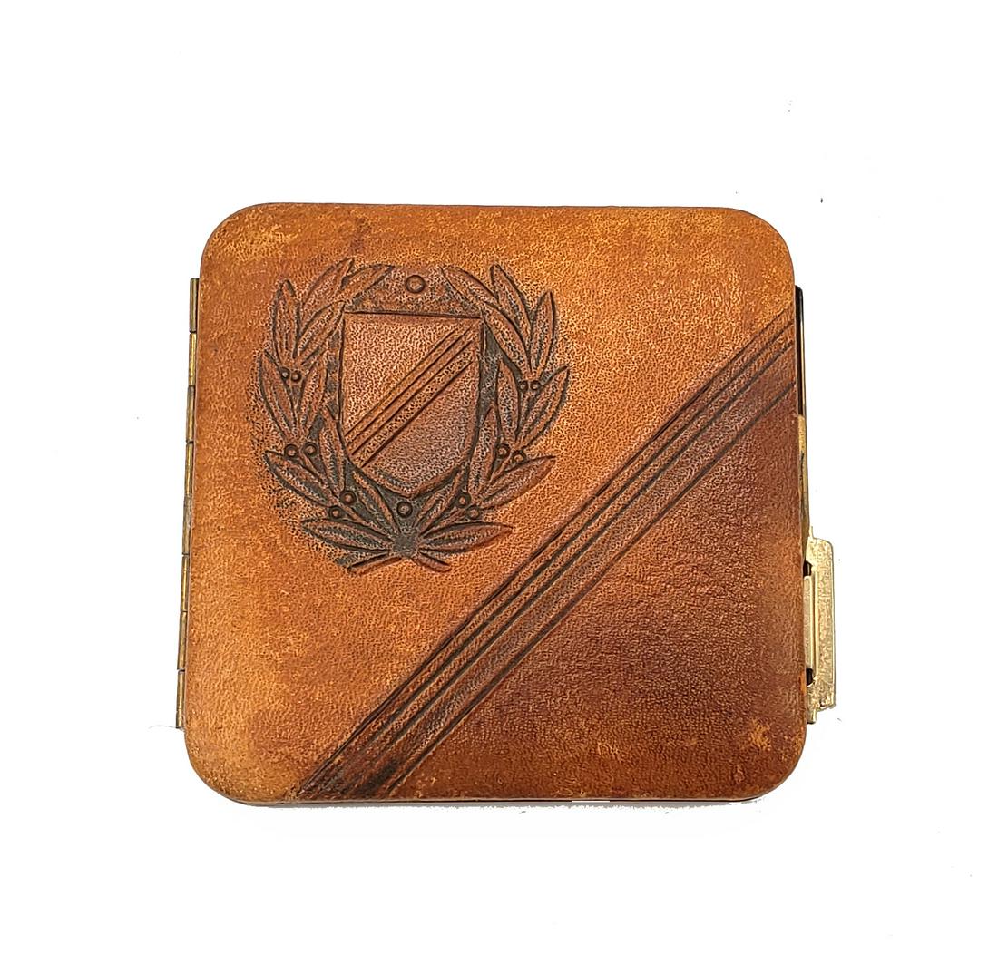 Vintage Lin Bren Creation Leather Face Powder Compact! (1 of 5)