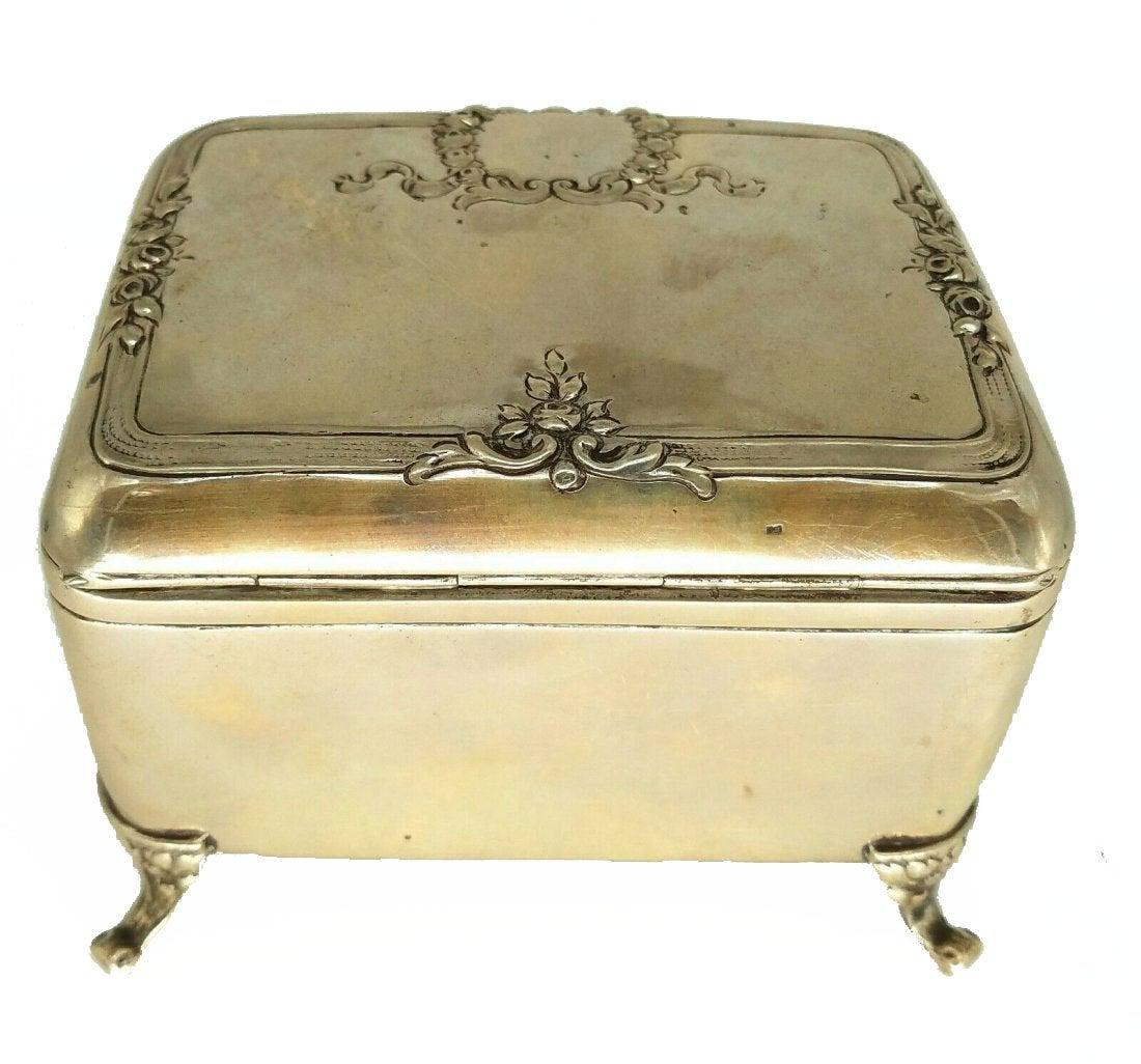 Antique Sterling Silver Jewelry Box 320 grams! (1 of 3)