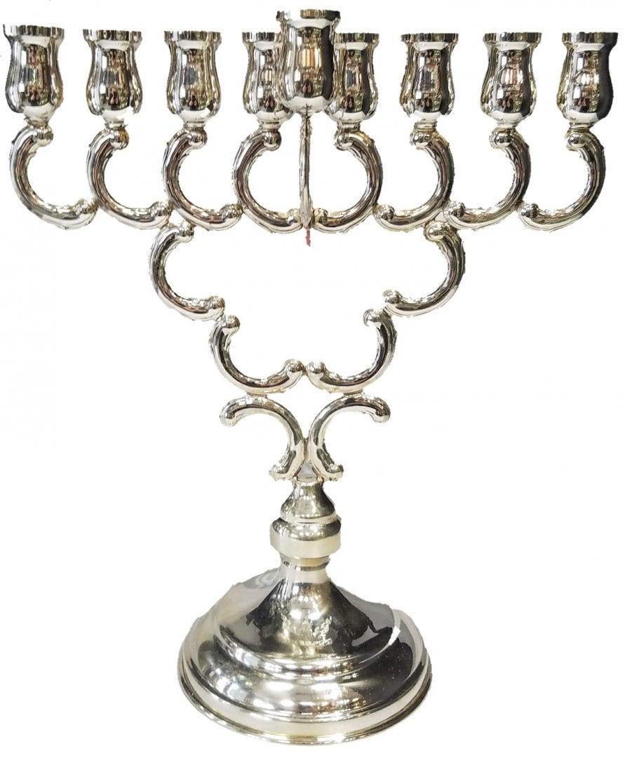 New Sterling Silver Judaica Classic Menorah 11"!: Sterling Silver Judaica Menorah nice classic design 11" height weight 263 gram, hight 11 inches, wide 9 inches, base 4 inches, made in Israel.NO RESERVE!