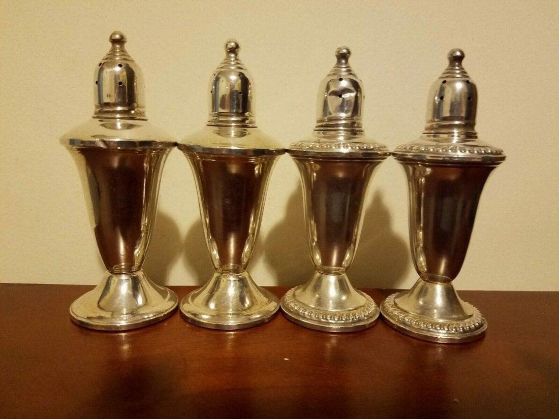 Vintage Two Pairs Sterling Silver Salt &Pepper Shakers! (1 of 6)