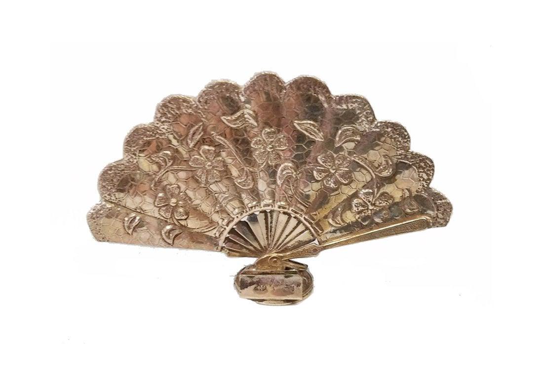 Unique 800 Silver  Folding Hand Fan Card Holder! (1 of 3)