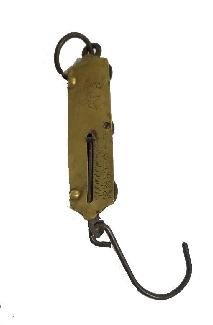 Antique PS&W CO Brass Face Hanging Hook Scale! (1 of 3)