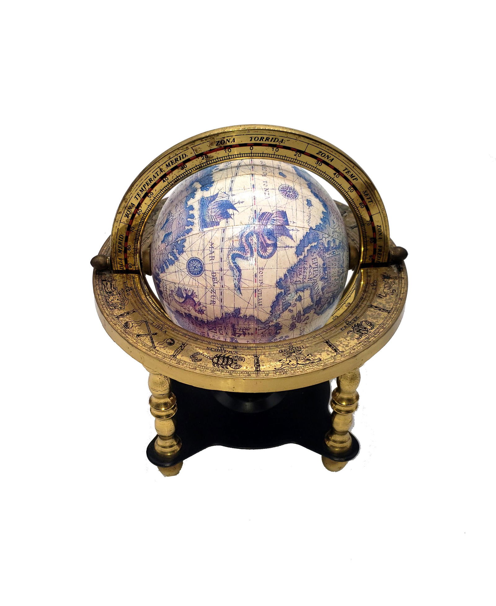 Old World Brass  Zodiac  Globe. (1 of 6)