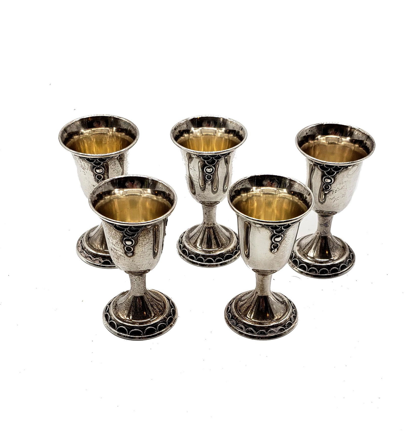 Vintage Sterling Liqueur Cordials Set Made In Israel! (1 of 6)