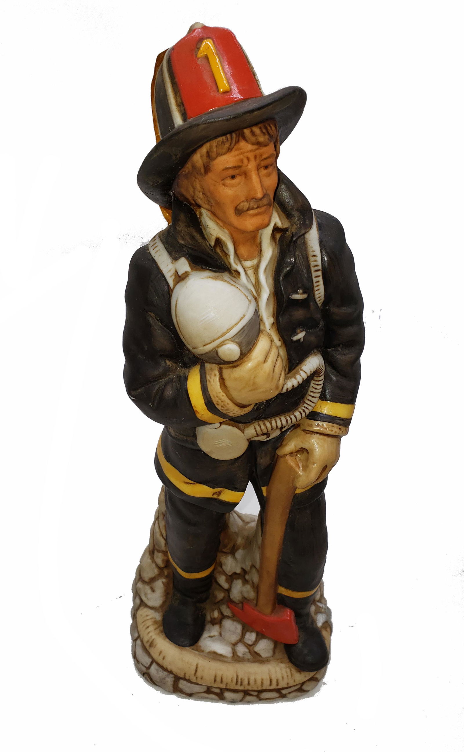 Vintage Firefighter Porcelain Whiskey Decanter! (1 of 6)