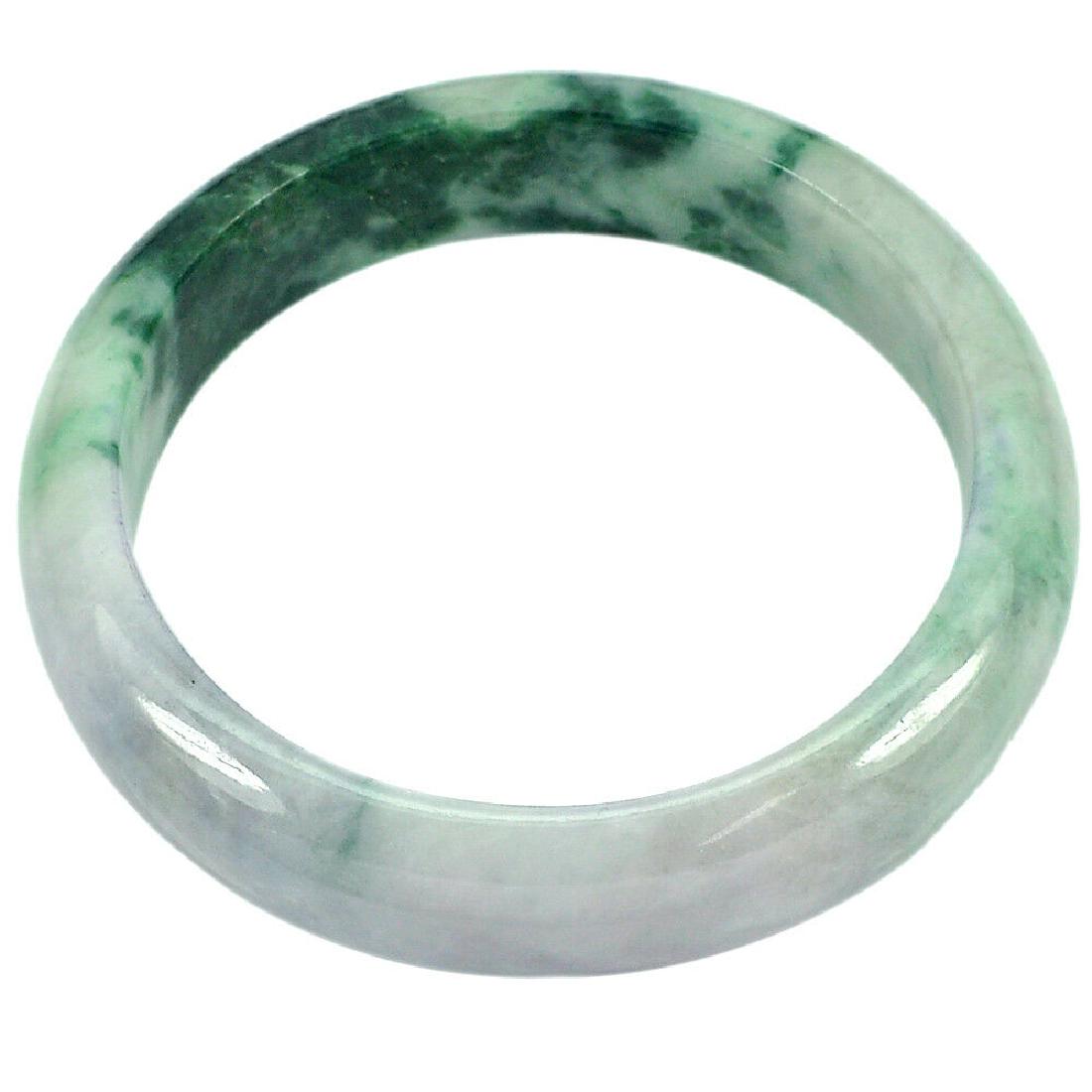 316.64 CT. NATURAL GREEN WHITE PURPLE JADE BANGLE (1 of 3)