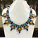 Vintage Amber & Lapis Antique Handmade necklace