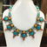 Vintage Turquoise & Amber Antique Handmade necklace