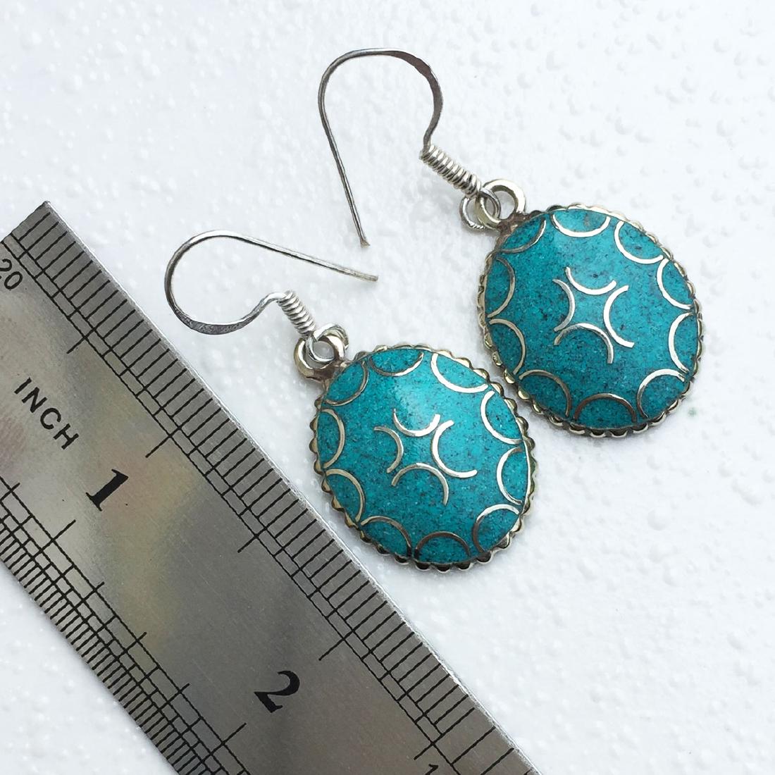 Antique Tibetan Turquoise Boho Handmade Earrings (1 of 2)