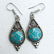 Vintage Tibetan Turquoise Beaded Earrings - 2