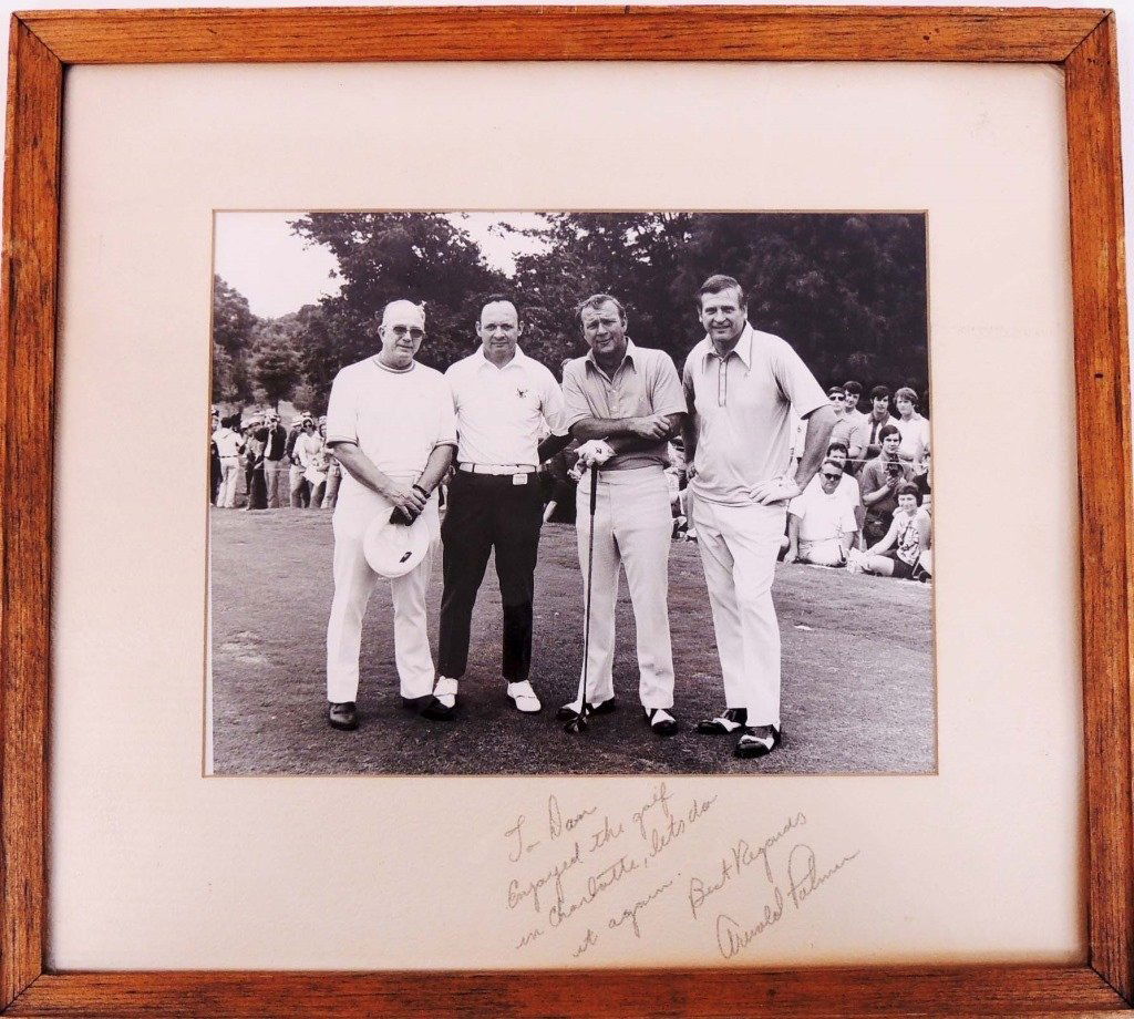 Signed Photo - Arnold Palmer: From estate of golfer and Congressman Dan Rostenkowski. Frame Damaged14" x 13"