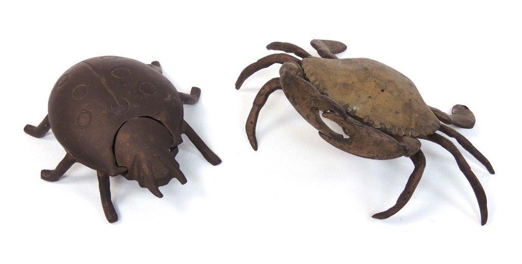 Brass Ladybug & Crab Ashtrays / Trinket Boxes (1 of 4)