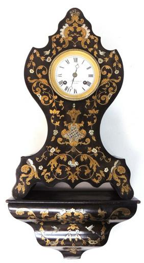 French 8 day silk cord suspension bracket clock
