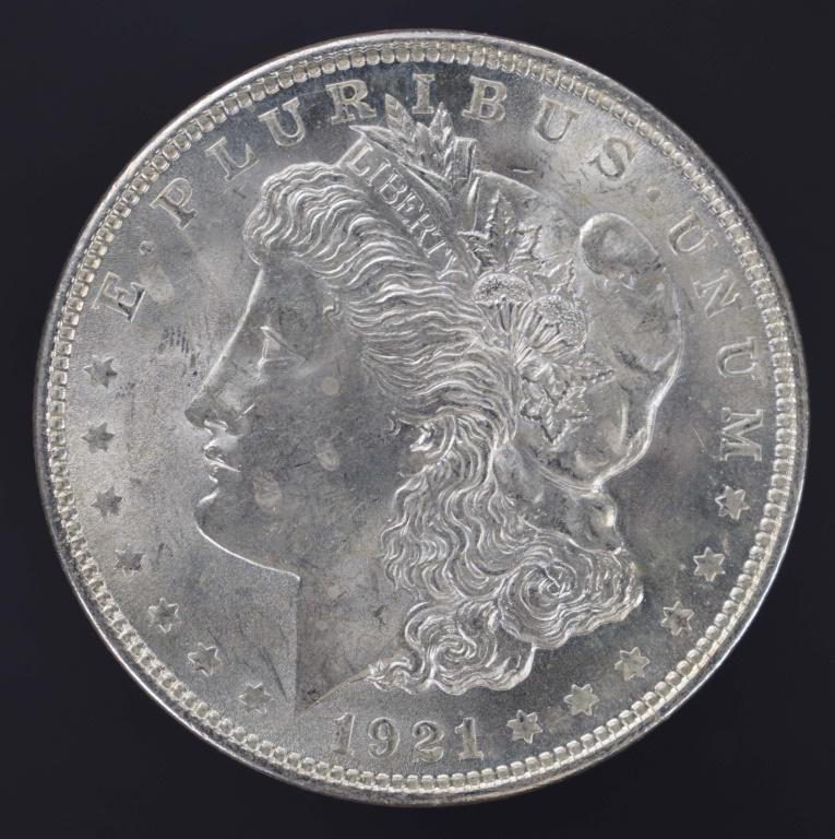 1921 Morgan silver dollar: 1921 Morgan silver dollar - Philadelphia Mint.
