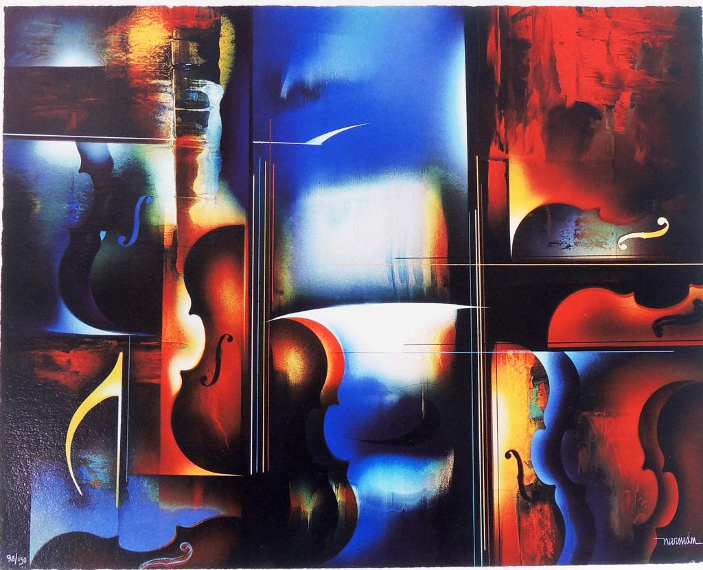 "Violins" #98/150 by Nierman: 27.5" x 22"