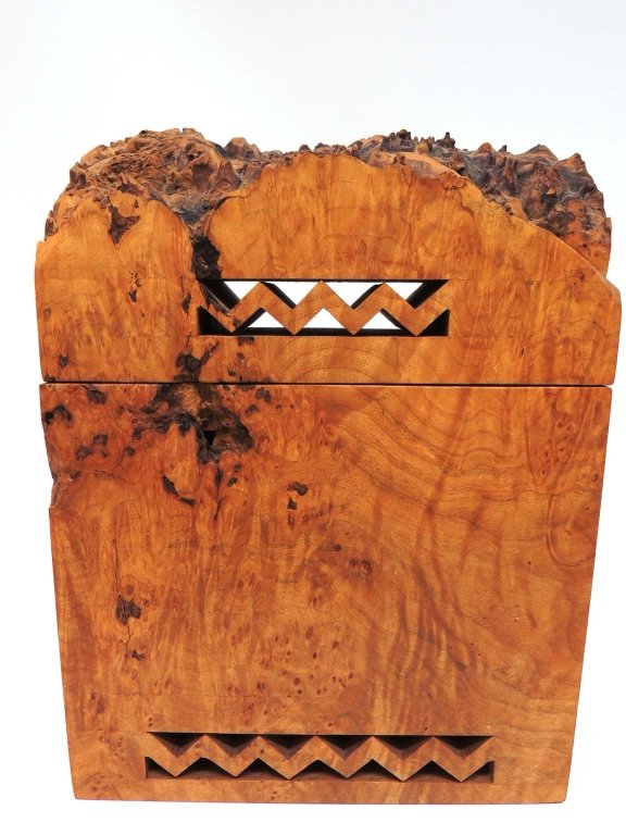 Bird's Eye Maple Jewelry Box, by Michael Elkan: Bird's Eye Maple Burl Jewelry Box. Original Creation by Michael Elkan (1942 - 2014).9.25" wide x 4.5" deep x 12" tall