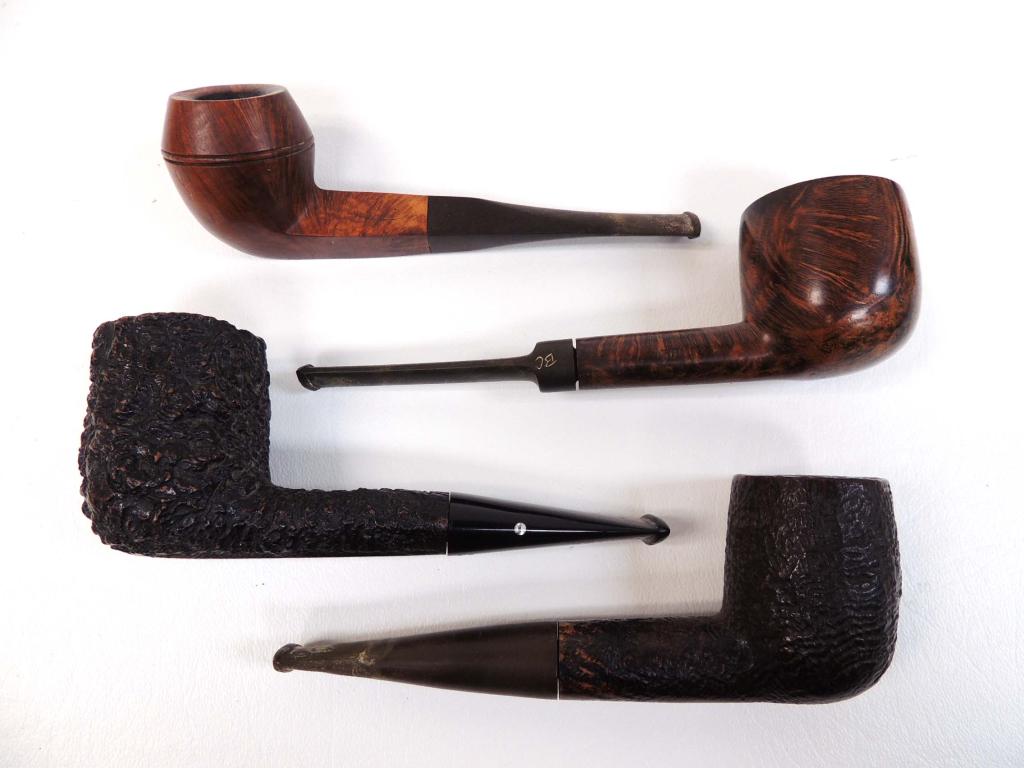 4 Pipes: 1 - Sussex 210 England. 2 - Castello Sea Rock Briar SK33, Carlo Scotti, Italy. 3 - Butz Choquim - Orly, St. Claude France1506. 4 - Made in France