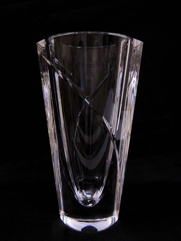 Orrefors Crystal Vase: Signed