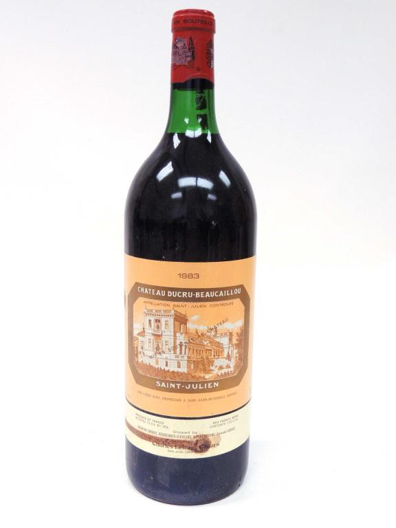 1983 Chateau Ducru Beaucaillou St. Julian: 1.5L Magnum, Rating 88/100. Cellar-kept, Temperature, humidity and vibration controlled. (7:08pm CST Anticipated Sale Time)