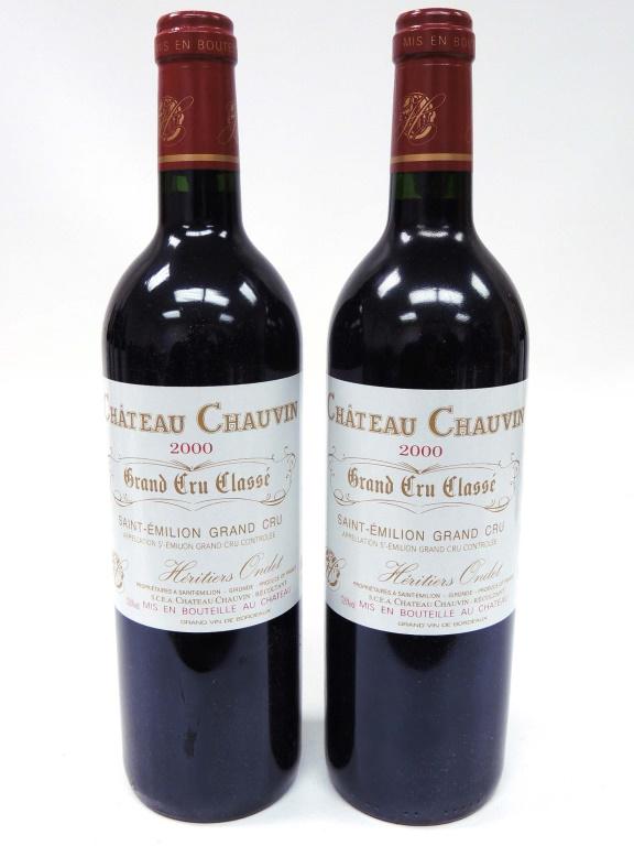 2000 Chateau Chauvin St. Emilion: Wine 750ml, 89/100, Cellar-kept, Temperature, humidity and vibration controlled.