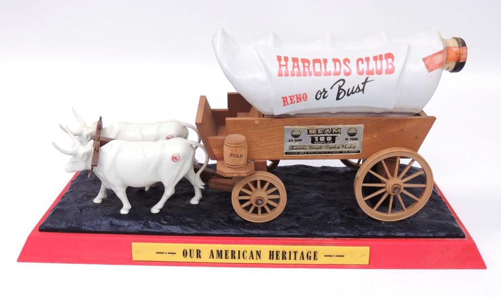 Jim Beam Decanter - Harold's Club, Reno NV: 100 month old Jim Beam decanter, Harold's Club, sealed. (7:32pm CST Anticipated Sale Time)