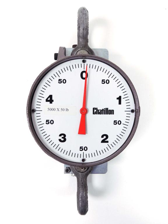 Dynamometer - TD 5-5000 Chatillon: Mechanical dynamometer, with 5,000 lb capacity in 50 lb increments. Local Pick up or Third Party Ship only.