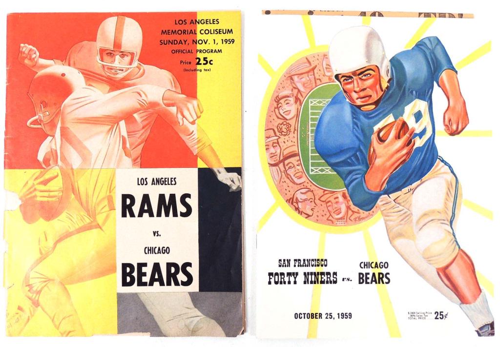 Bears vs Rams & Bears vs 49ers Programs (2): Bears vs Rams (11/1/1959) & Bears vs 49ers (10/25/1959) Games were played in SF & LA 49ers program is pristine Includes newspaper clippings & ticket stubs