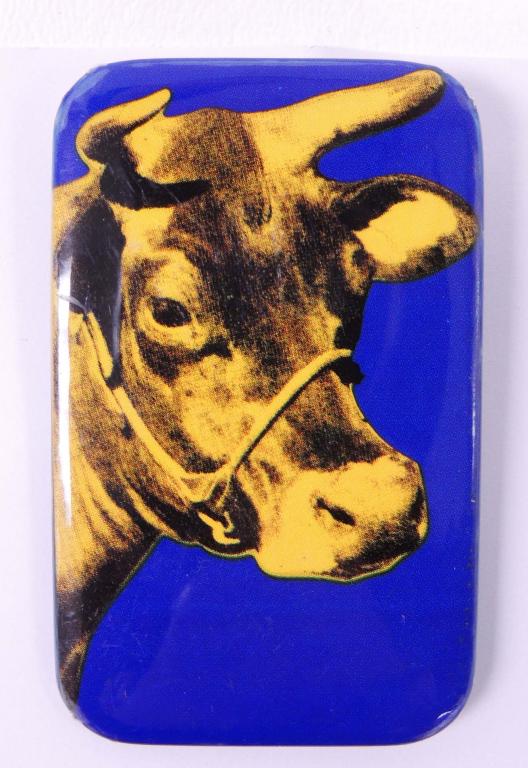 Andy Warhol Blue Cow Pin 1994: Andy Warhol Blue Cow Pin 1994