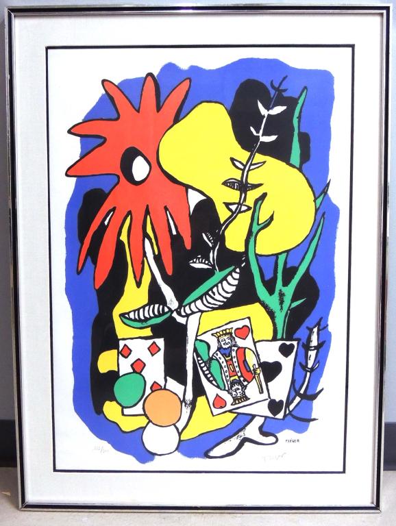 "The King of Hearts" Lithograph by Fernand Leger: #153 / 300. Signed (Stamped and embossed) w/ museum stamp. Measures 19 1/2" (49.53cm) Wide x 29" (73.66cm) Tall. Local pick up or third party shipping only.