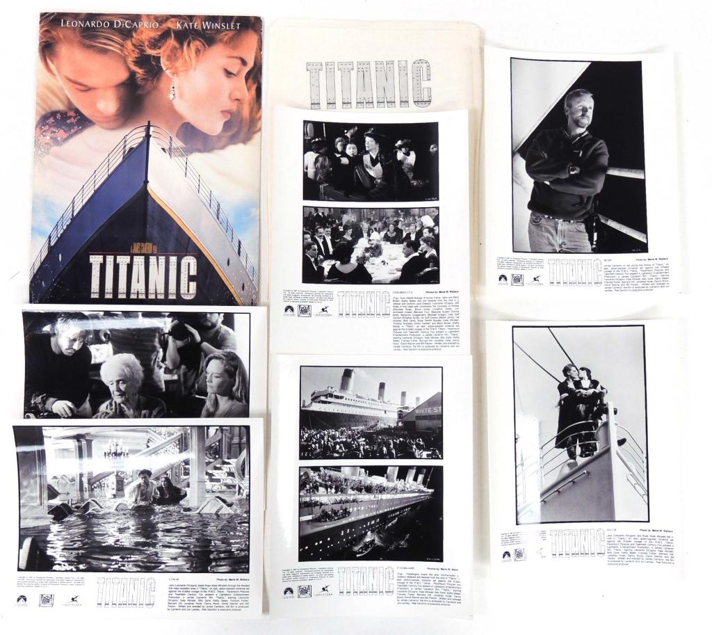 Movie Posters & Titanic Press Release: Includes 1973 Robin Hood & Grease posters Posters have folds, tears, & holes