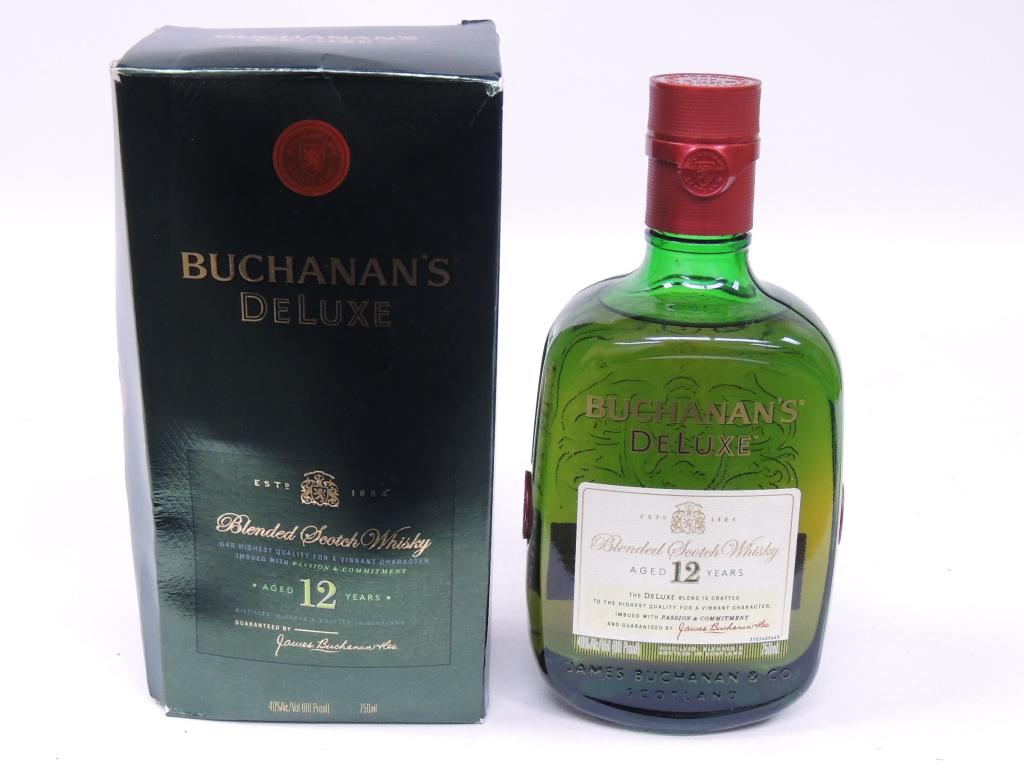 Buchannon's Deluxe 12-Year Scotch Whiskey: Sealed w/box