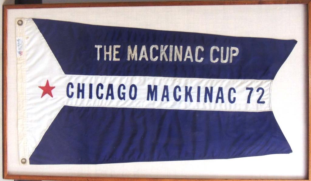 Flag - 1972 - The Mackinac Cup Pennant: Flag - 1972 - The Mackinac Cup Pennant. Frame measures approximately 39 3/4" x 23". Pennant measures approximately 36" x 19" (at hoist).