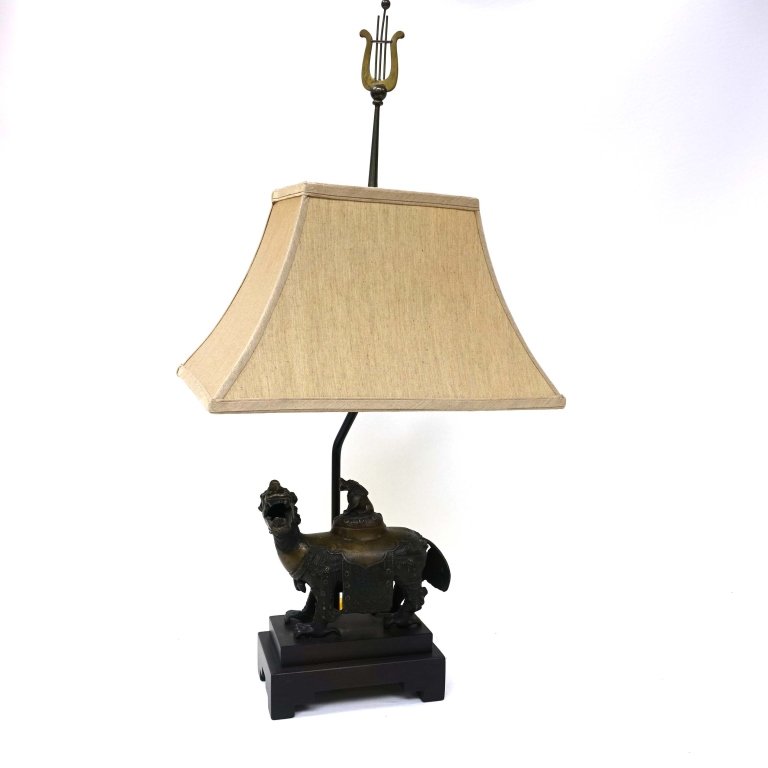 Frederick Cooper Asian Bronze Figural Lamp: Complete