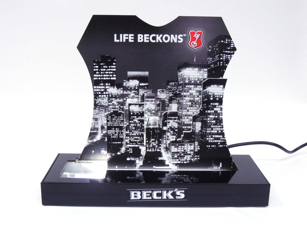 Beck's Lighted Bar Display: 14" x 12"