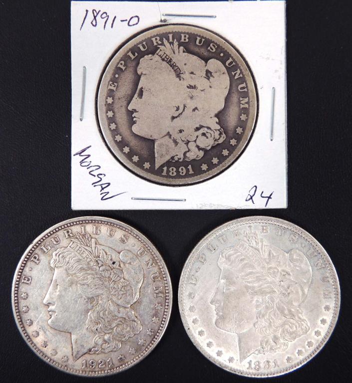 Morgan silver dollars (3) (1 of 2)