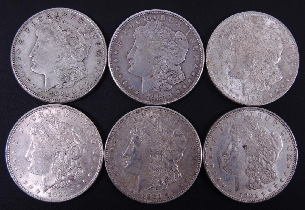Morgan silver dollars (6) (1 of 2)