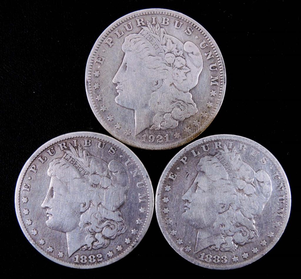Morgan silver dollars (3) (1 of 2)