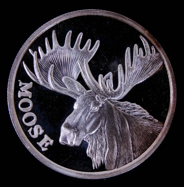 1 ozt silver round 0.999 fine silver - Moose (1 of 2)
