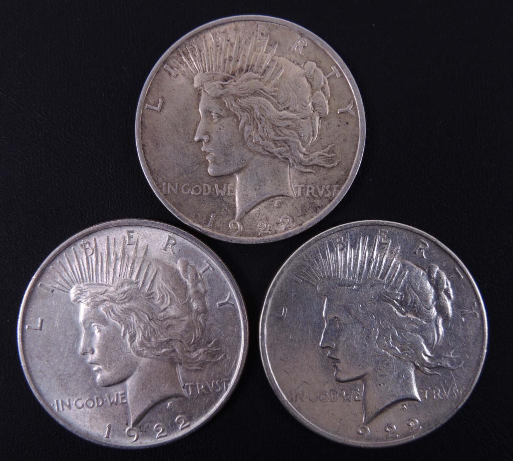 1922 Peace silver dollars (3) (1 of 2)
