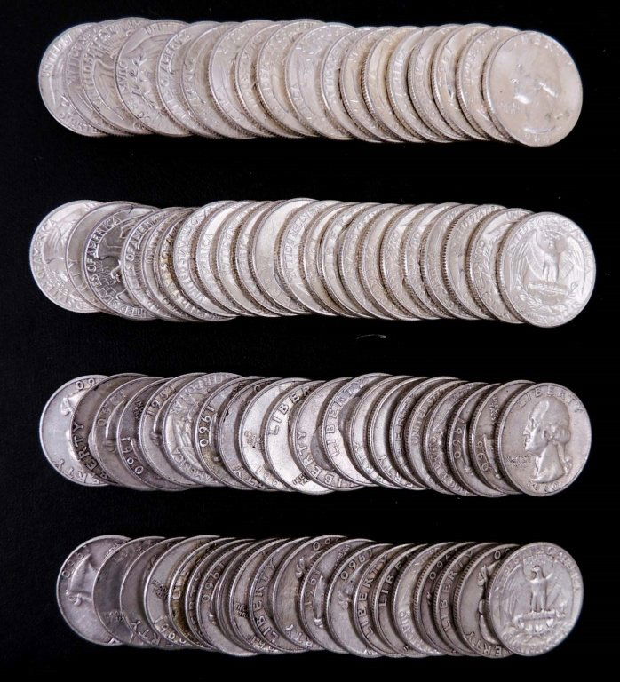 Washington silver quarters (80) (1 of 1)