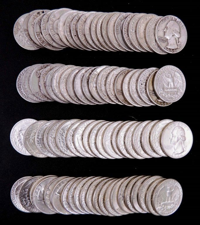 Washington silver quarters (80) (1 of 1)