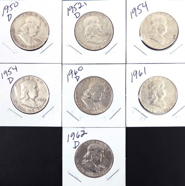 Franklin half dollars (7) (1 of 2)