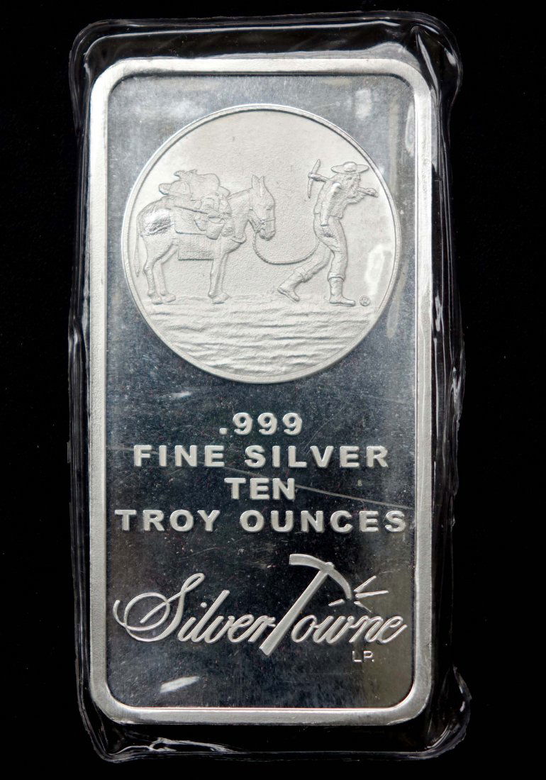10 ozt.  Fine Silver Bar - SilverTowne Mint (1 of 2)