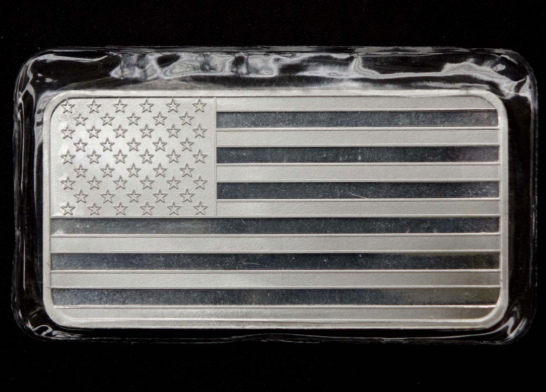 10 ozt. Fine Silver Bar - American Flag (1 of 2)