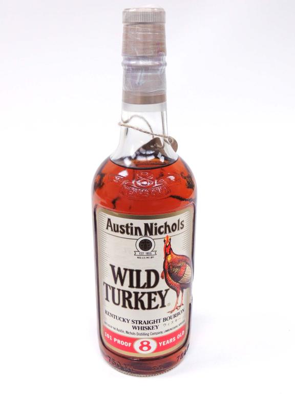 Bottle: Austin Nichols Bourbon Whiskey: Austin Nichols Wild Turkey Kentucky Straight Bourbon Whiskey. 8 year, 101 proof, sealed. 1997, 750 ml. (CORRECTED 4/7).