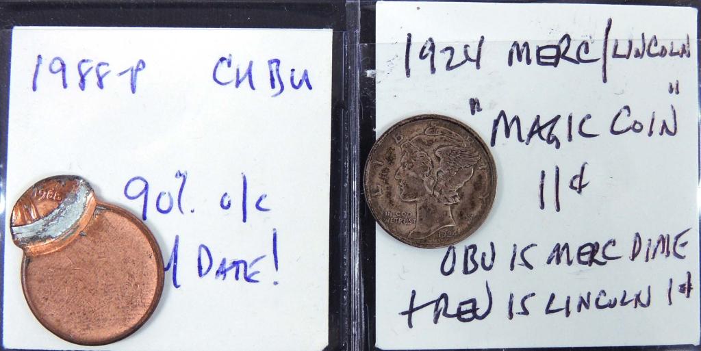 2 Coins  - Magic 11 Cent Coin, Lincoln Cent Error (1 of 2)